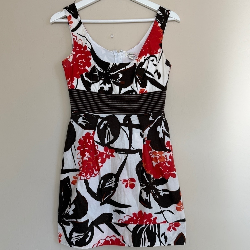 Y2K Speechless Juniors Size 3 Mini Floral Dress Chocolate Brown Orange